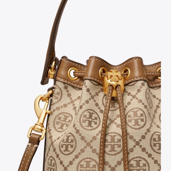 Women Tory Burch T Monogram Jacquard Mini Bucket Bag Hazel